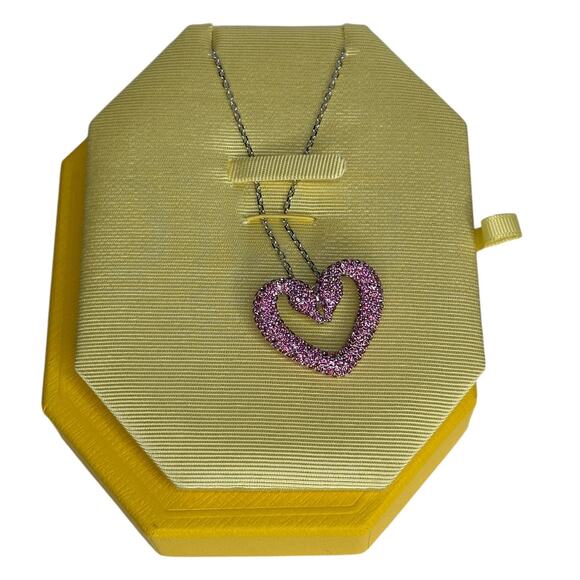 Swarovski Sublima Pendant (Pink) Swan Heart, Large, Necklace - Picture 8 of 12